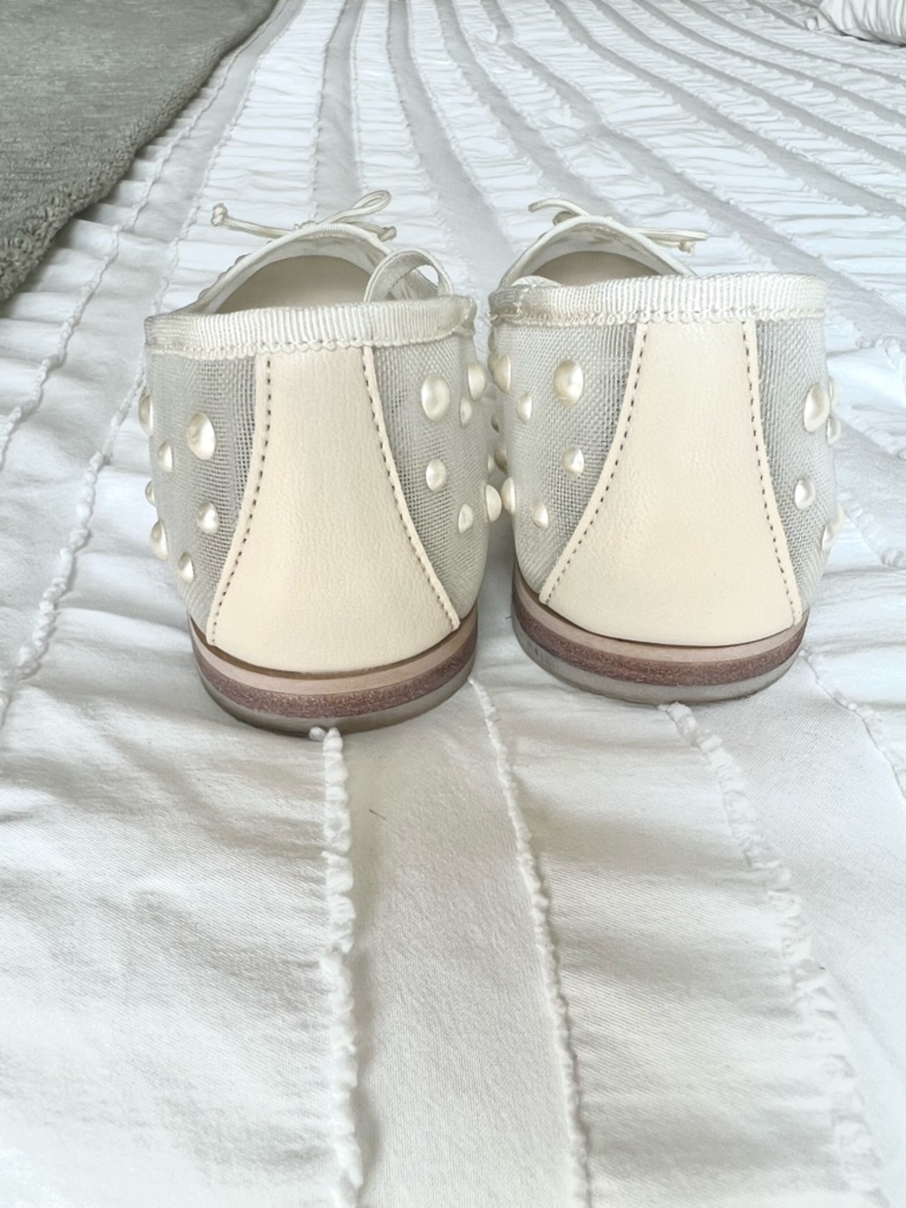 Gently Worn Dolce Vita Cadel Faux Pearl- Studded Mary Jane Flat - Ivory - Size 5 - Picture 7 of 13